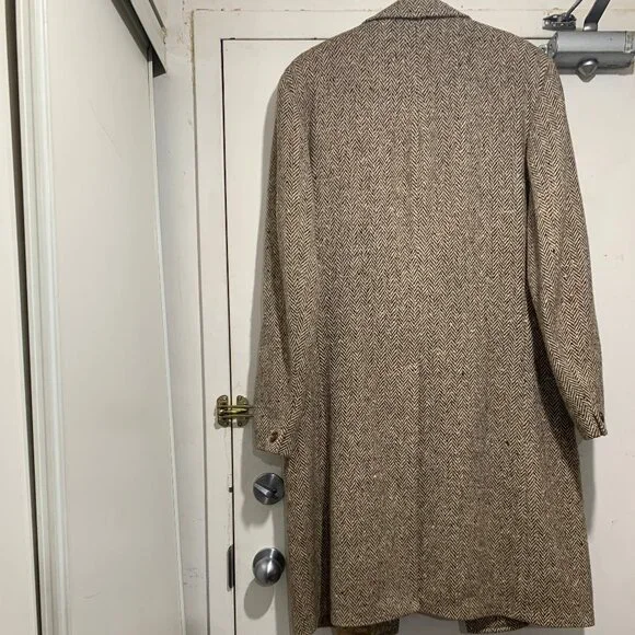 VINTAGE SIMPSONS THE STORE FOR MEN TWEED TRENCH COATS SIZE L/XL - Picture 4 of 12